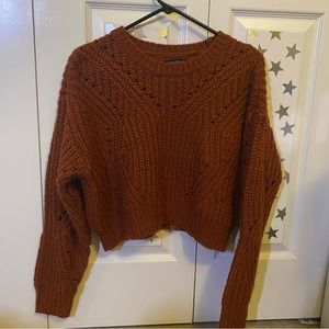 KENDALL&KYLIE burnt orange cropped sweater